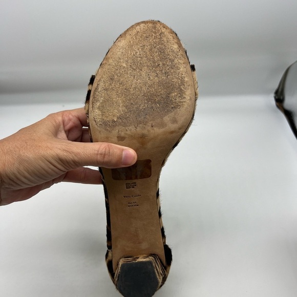 Diane Von Furstenberg - Chain-link Leopard Ankle Strap Open Toe High Heels SZ 11 - Picture 10 of 16